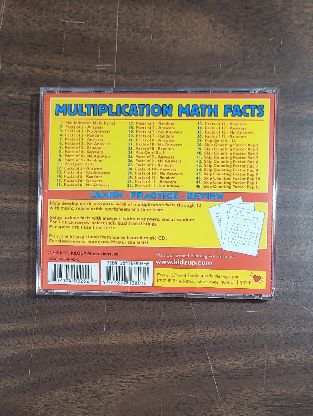 Multiplication Math Facts CD - Picture 2 of 2